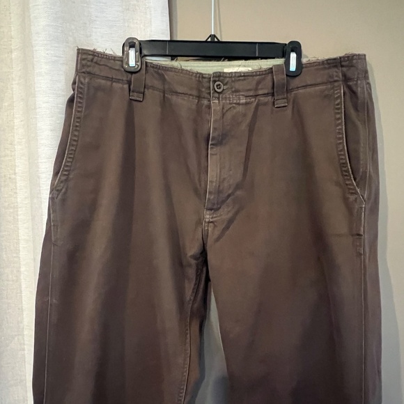 Gap Khakis Distressed Chocolate Brown Loose Boot Fit, Cotton, Size 36x32 - Picture 2 of 15